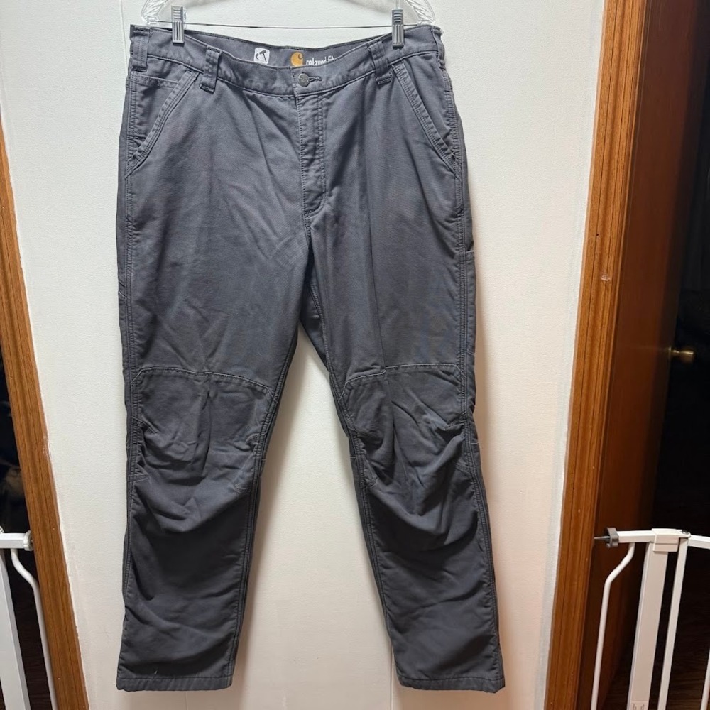 Carhartt Full Swing Relaxed Fit Fleece Lined Work Pants Gray‎ Size 38x34 Mens